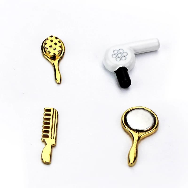 1/12 Dollhouse Miniature Accessori Mini Parrucchiere di Simulazione Set Pettine Specchio Asciugacapelli Giocattolo Modello per la Bambola Decorazione Della Casa