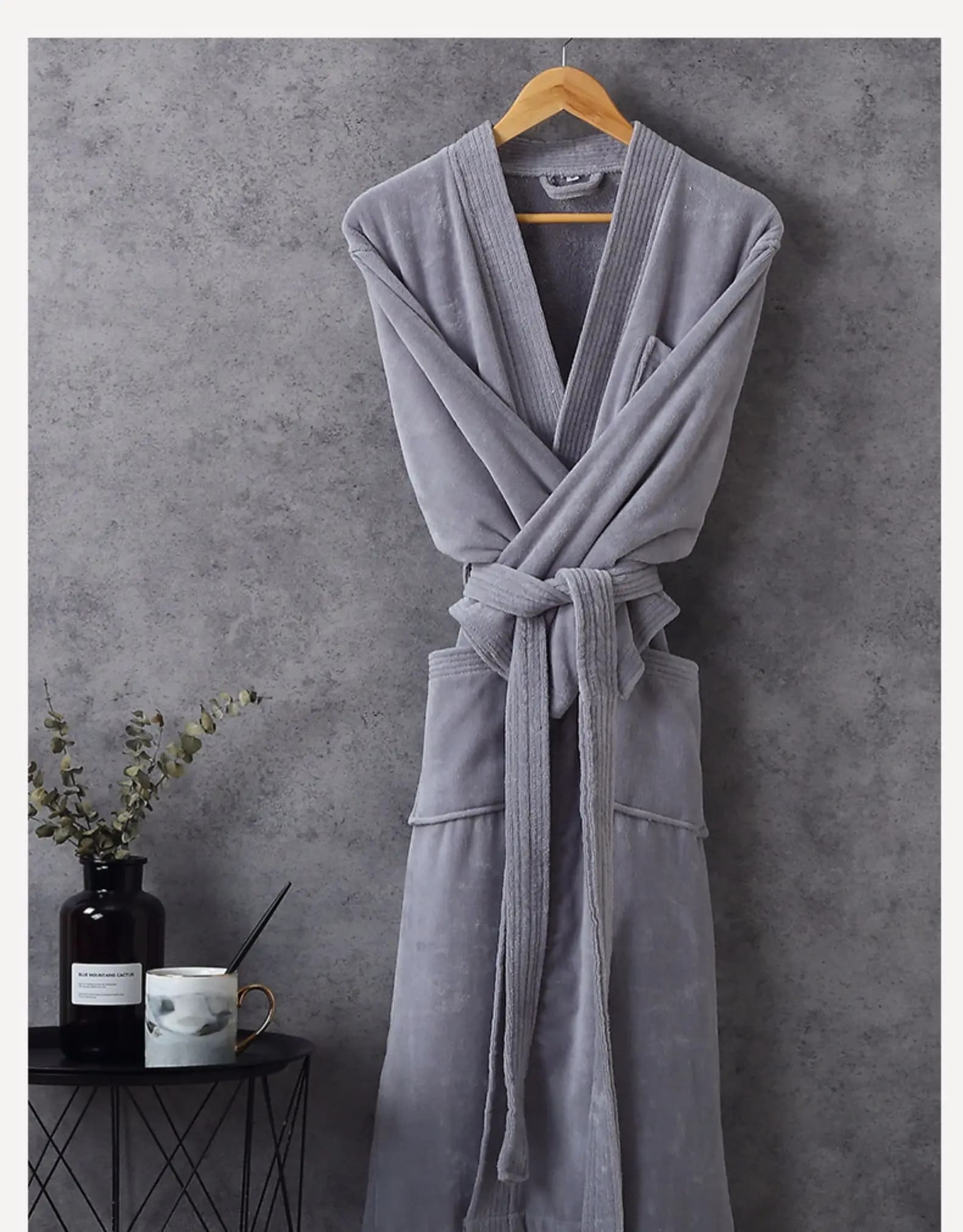 Accappatoio da donna 100% cotone Pigiama lungo Kimono Asciugamano solido Accappatoio in pile con telai Vestaglia Indumenti da notte Abbigliamento per la casa femminile