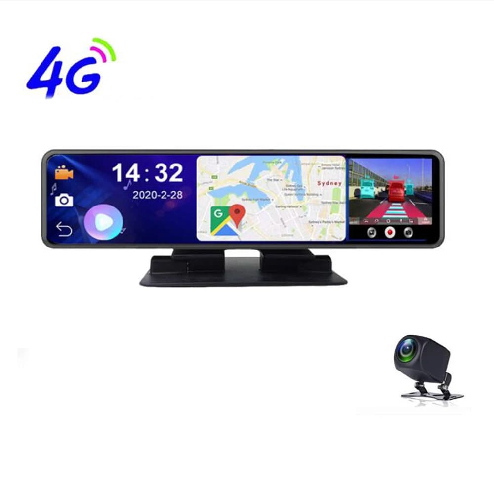 DVR Retrovisor Mirror for Auto 12" IPS 4G Android 8.1 Full HD1080P with GPS WIFI Navi KMH MPH ADAS Console Video Recorder