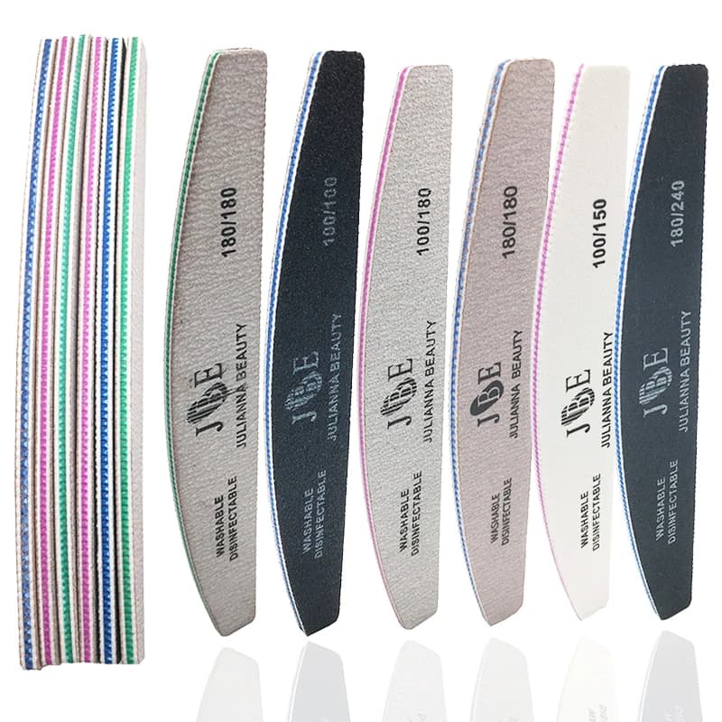 10 pezzi lima per unghie professionale 100 150 180 240 grana unghie de gel lime per unghie carta vetrata stile luna strumenti per unghie in acrilico