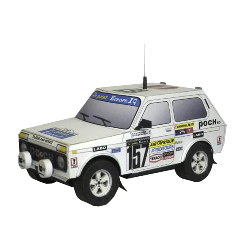 Lada Niva 1983 4x4 1:32 Dakar Rally Racing Car Mini Origami Art 3D Paper Model Papercraft DIY Adult Handmade Craft Toys ZX-034