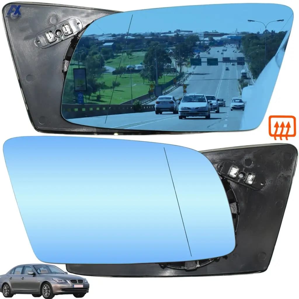 Per Bmw Serie 5 E60 E61 E63 E64 2003-2010 Lato sinistro e destro Blu riscaldato Specchio retrovisore in vetro grandangolare Specchietto retrovisore