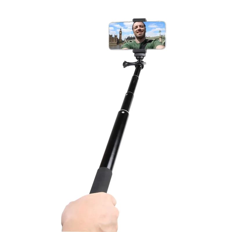 Bastone Selfie Estensibile da 1,5m con Impugnatura/Manico Monopod per GoPro Hero 13/12/10/9/8/7, Supporto per Telefono Cellulare per OSMO Insta360 One RS X3/4/5