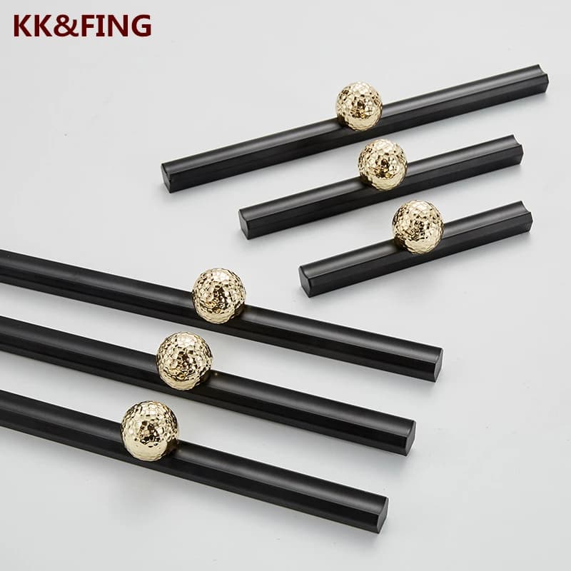 KK & f nuovo solido allungato armadio maniglie delle porte Bar nero armadio cassetto manopole delle porte armadio dorato tira accessori da cucina