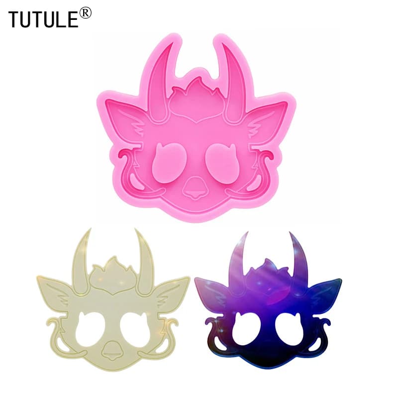Lucido capra carino autodifesa portachiavi stampo in Silicone resina Crafting Kawaii spettrale Goth stampo in Silicone argilla polimerica