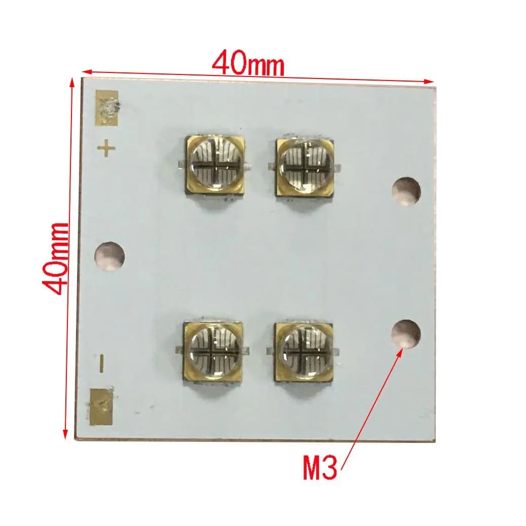 Modulo chiodo lampada UV LED 6565 per stampante 3D 40 Watt Viola 365-370nm 380-385nm 395-400nm 400-405nm Connessione serie