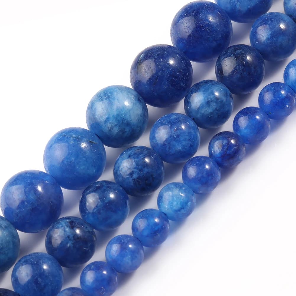 6/8/10mm Blu Cianite Giade Perline di Pietra Branelli Rotondi Allentati Del Distanziatore per la Produzione di Gioielli Risultati FAI DA TE Collana Del Braccialetto 15 "Strand