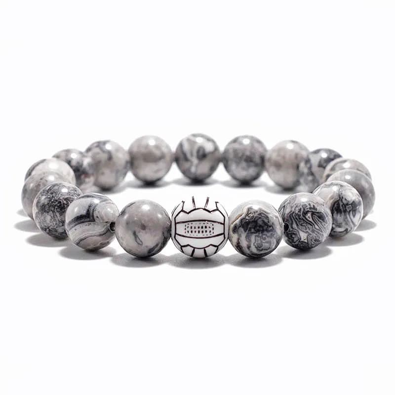 Braccialetto da pallavolo alla moda per uomo 10mm perline grandi bracciale in pietra mappa naturale Lava occhi di tigre Braslet sport Brazalete Pulseras
