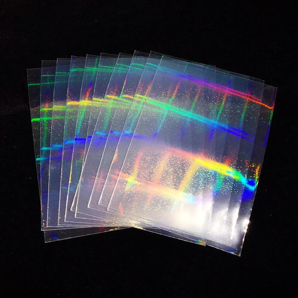 50 pz/borsa Laser Dots Griglia Manicotti Per Lampeggiante Idol Card Pellicola di Protezione Olografica Lamina Tarocchi Carte Pellicola di Copertura