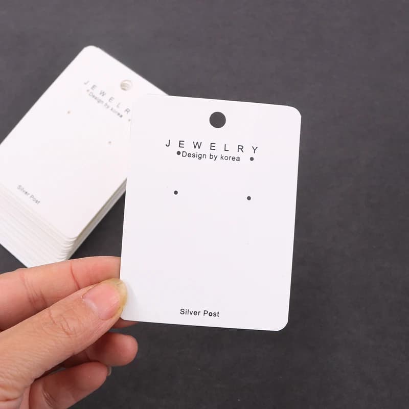 Fashion 100 Pz/Lot 6x8cm Paper Earrings Goccia Display Paper Paper Jewelry Accessories PVC Card Holder Logo Custom Extra Cost
