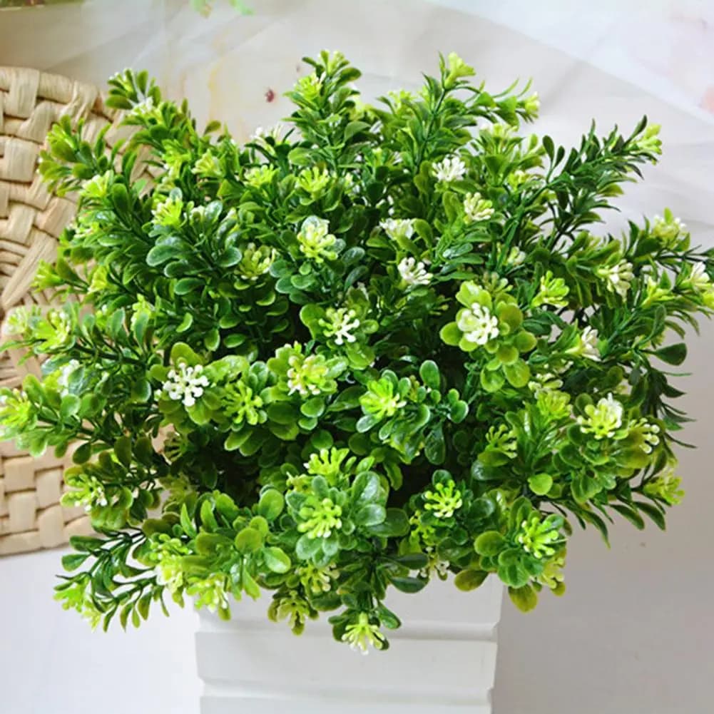 HOT SALE! Simulation 1Pc Fake Leaf Foliage Bush Indoor Outdoor Artificial Plant Office Garden Decor