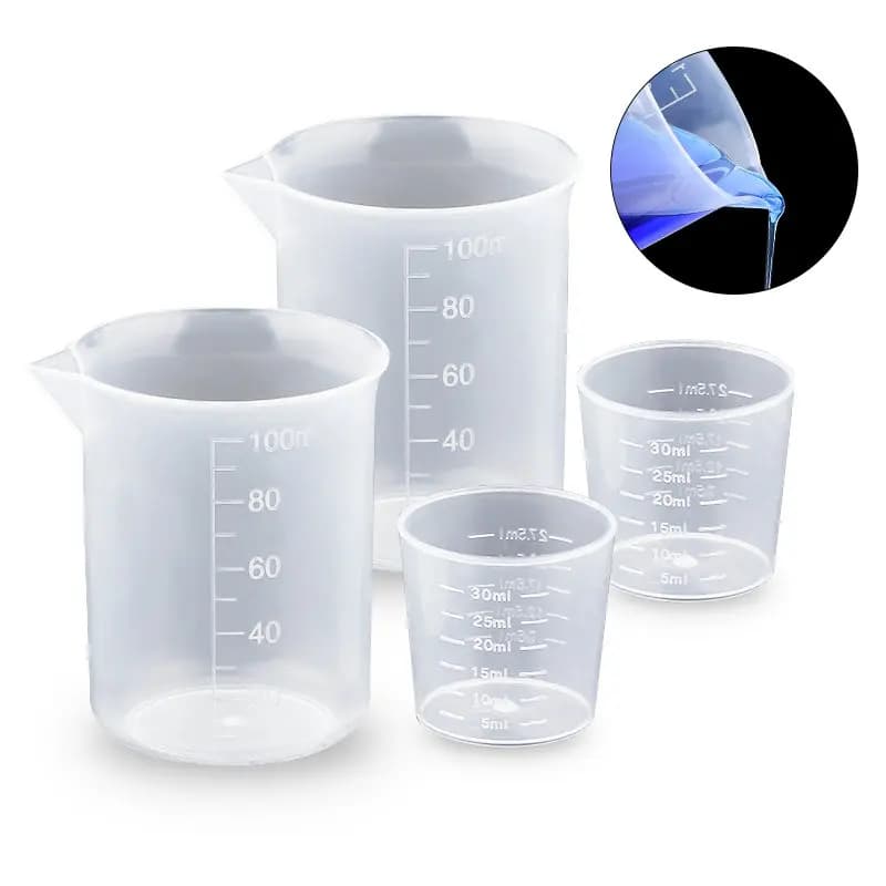 Misurino graduato in plastica da 100ML e 30ML strumenti per la creazione di gioielli in resina epossidica strumenti per la misurazione della cucina da forno