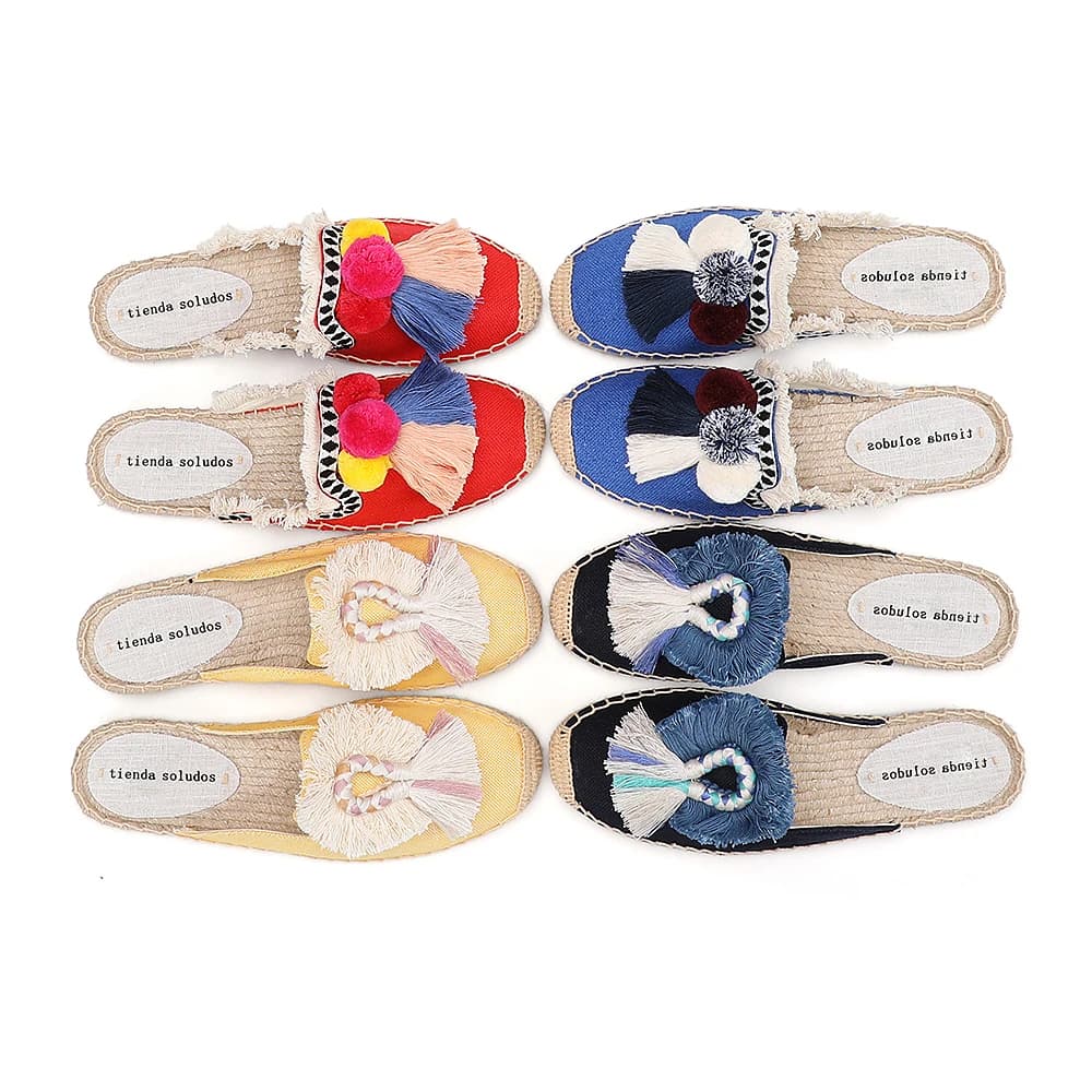 Zapatos De Mujer Canvas Rubber Spring/autumn Mules Unicornio Terlik Tienda Soludos Espadrilles For Flat Sandals