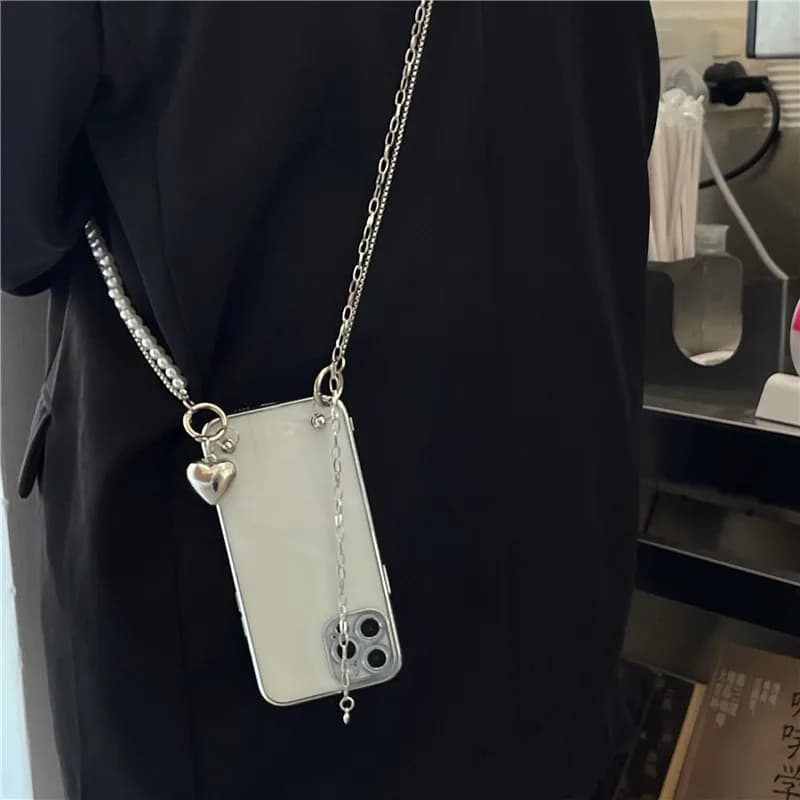 Fashion Pearl Bracelet Crossbody Shoudel strap phone bag case For iphone17 16 14 11 12 13promax Case For iphone 15pro max XS MAX