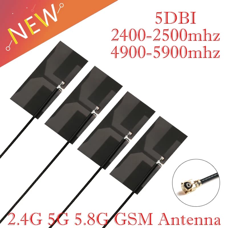 4Pcs 2.4G 5G 5.8G antenna dual band WiFi modulo built-in antenna ad alto guadagno 5DBi omnidirecational IPEX/U.FL connettore