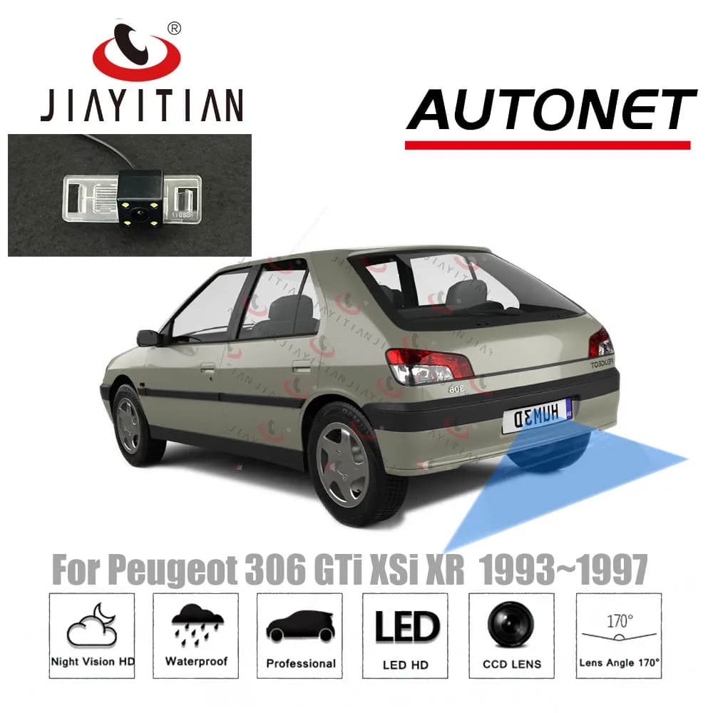 JIAYITIAN telecamera posteriore per Peugeot 306 XS 1997 1998 1999 2000 2001 2002 HD CCD Reverse backup Parking camera Night Vision