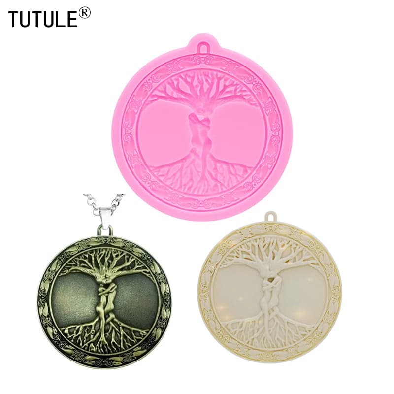 Portachiavi Albero della vita celtico Stampo in silicone Produzione di candele Sapone adorabile stampo in argilla polimerica kawaii collana Stampo in silicone in resina