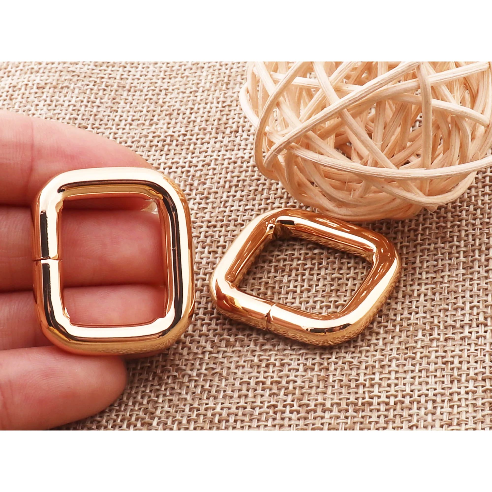 10 PCS Oro Pallido Rettangolo Anelli Rettangolare Anse a Filo Quadrato Nastri e Fettucce Della Borsa Della Borsa Sacchetto Che Fa Ferramenteria e attrezzi Borsa Ring-20mm