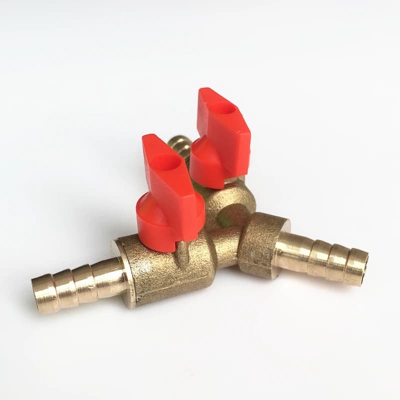 1 Piece 8mm 10mm Y shape 3 Way Small Brass Ball Valves Plastic Water Hose Tube 3-Way Shut Off Ball Valves