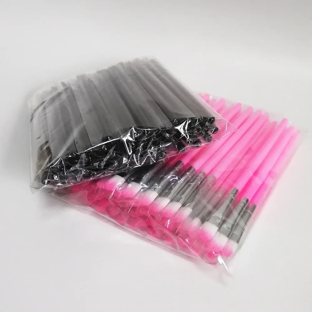 50 pz/borsa Pennelli Per Trucco All'ingrosso Professionale Sopracciglio Pennello Per Ombretto Multi-Funzione Manico In Plastica Eyeliner Palpebra Labbro Cosmetico