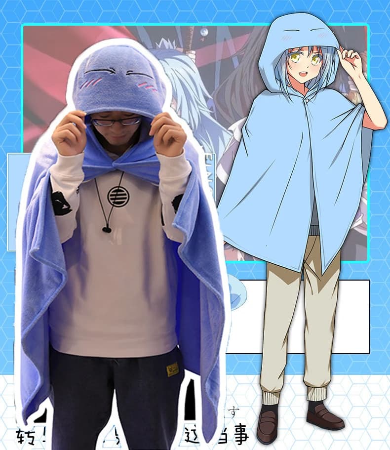 Anime quella volta che mi sono reincarnato come uno scialle di peluche melma Rimuru Tempest cosplay sciarpa calda vestiti forniture giocattolo regalo 170cm