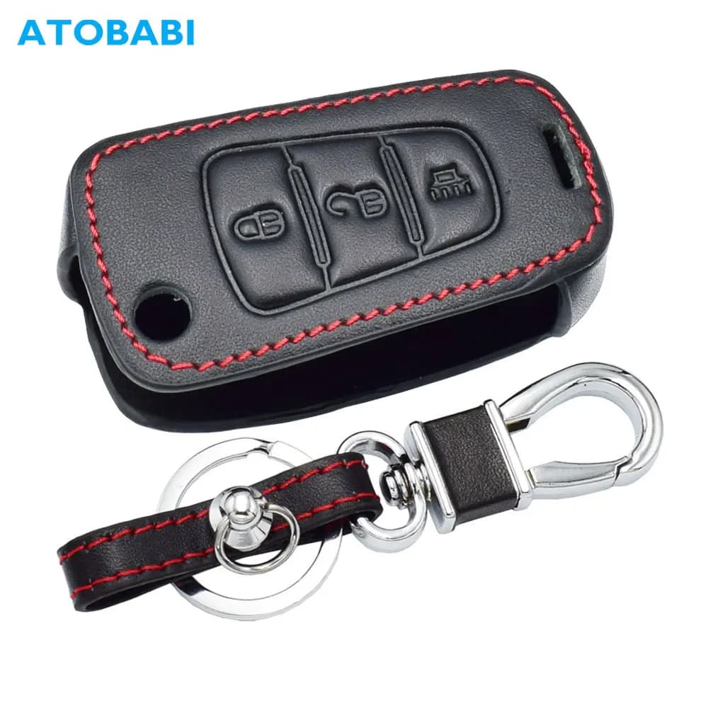 Custodie per chiavi auto in pelle per Great Wall Haval Hover H1 H3 H6 H2 H5 C50 C30 C20R M4 Portachiavi pieghevole a 3 pulsanti Copertura del telecomando