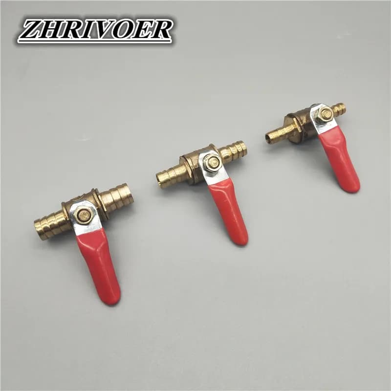 6mm-12mm Tubo flessibile in linea Ottone Acqua Olio Aria Gas Linea carburante Valvola a sfera di intercettazione Raccordi per tubi Connettore pneumatico Controller