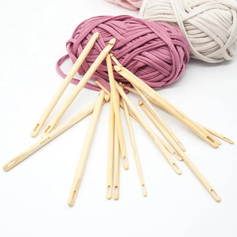 3 Pz/set 4/6/8mm Afghani Tunisino di Legno Crochet Gancio Set di Lavoro A Maglia Ago A Mano Knit Strumento Con occhio Aghi di Lavoro A Maglia Crochet Gancio