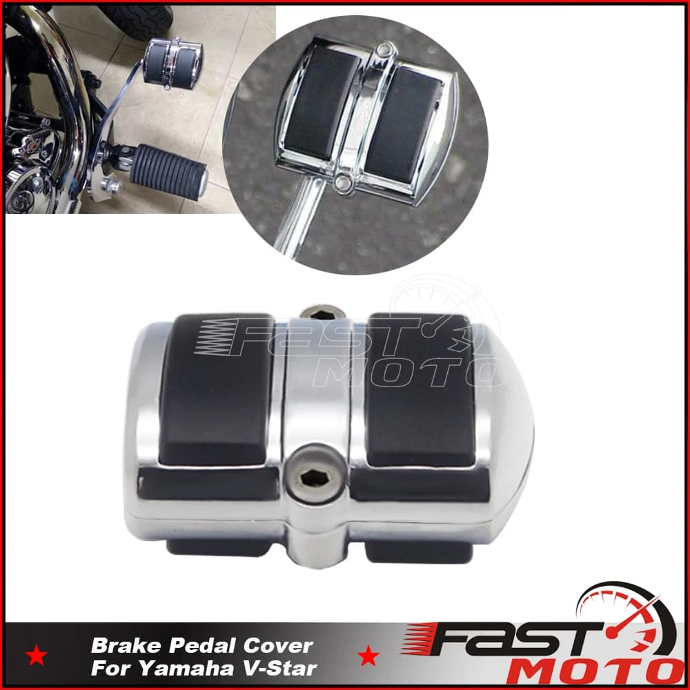1pc accessori moto cromo con coperchio pedale freno cambio nero per Yamaha v-star 1100 950 650 1300 Classic Custom 1998-2013