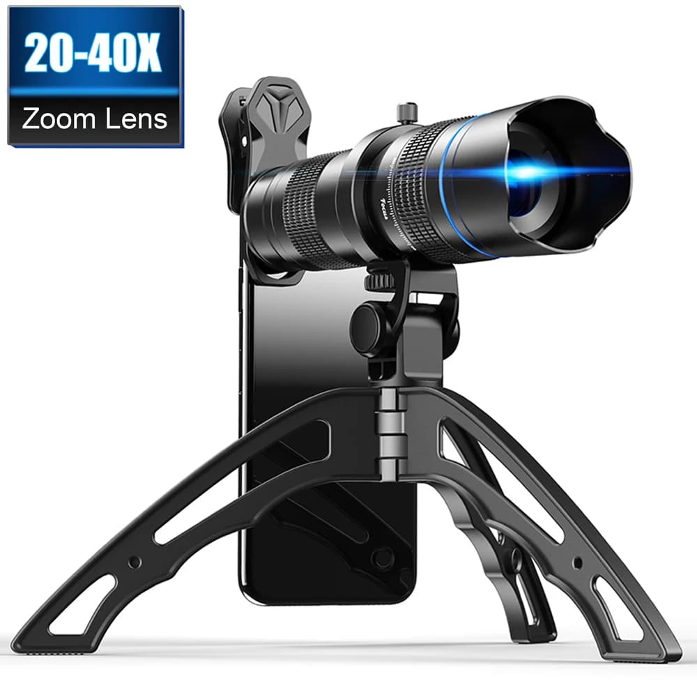 APEXEL Opzionale HD 20x-40x zoom telescopio teleobiettivo fotocamera obiettivo mobile + treppiede selfie per Samsung iPhone tutti gli smartphone