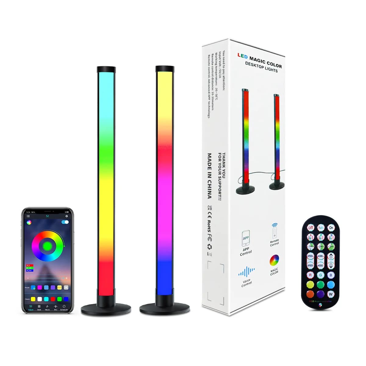 Barre luminose a LED RGB intelligenti, sincronizzazione musicale, App Bluetooth, lampada da notte colorata, intrattenimento, PC, TV, decorazione della stanza, novità