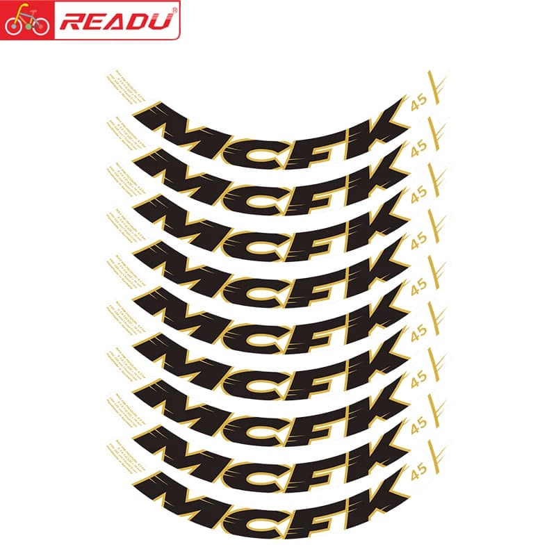 Bici da strada MCFK-45Disc anello cerchio sticker ruota di bicicletta set decorativo della bicicletta modificata sticker ciclismo decalcomanie fondo trasparente