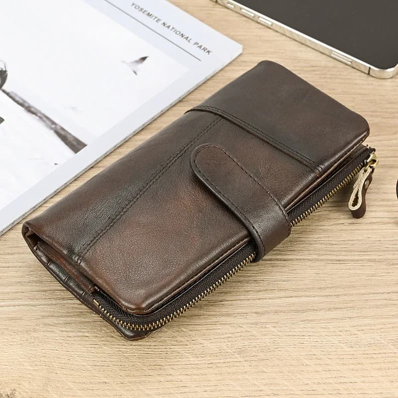 Luufan portafoglio lungo in vera pelle uomo donna porta carte di credito pochette borsa Hasp telefono cellulare RFID blocco portafoglio Dropshipping