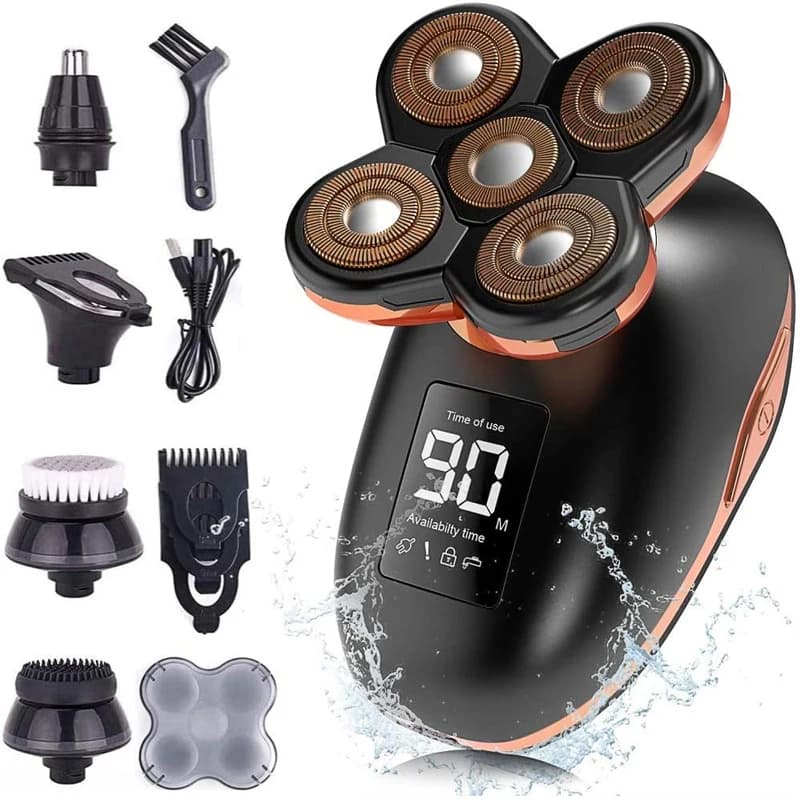 MARSKE 5D Floating Electric Shaver for Men 5 in 1 Rasoi Calvo Men Barba Trimmer Tools Stripping And Shaving Kit Rechargeable USB LED Display