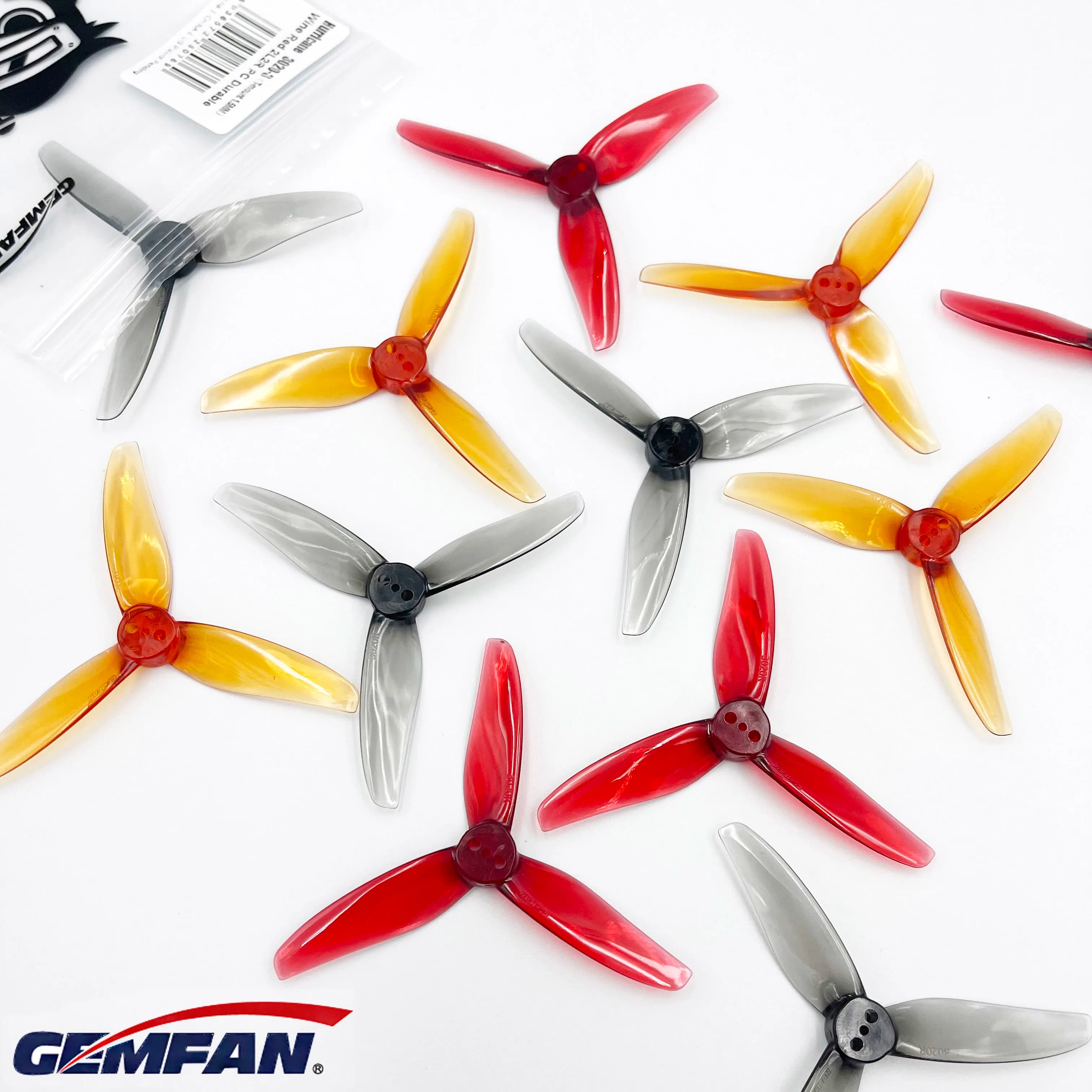 24pcs/12Pairs Gemfan Hurricane 3020 3-Blade PC Propeller 1.5mm for FPV Racing Freestyle 3inch Toothpick Cinewhoop Ducted Drones
