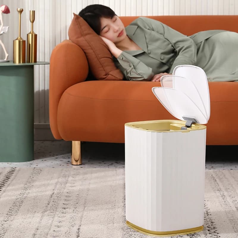 XiaoGui Intelligent Sweat Sensor Family Luxury Light Lounge Toilets Creativity Automatic Opening & Close Spacing Sink Cover Basure