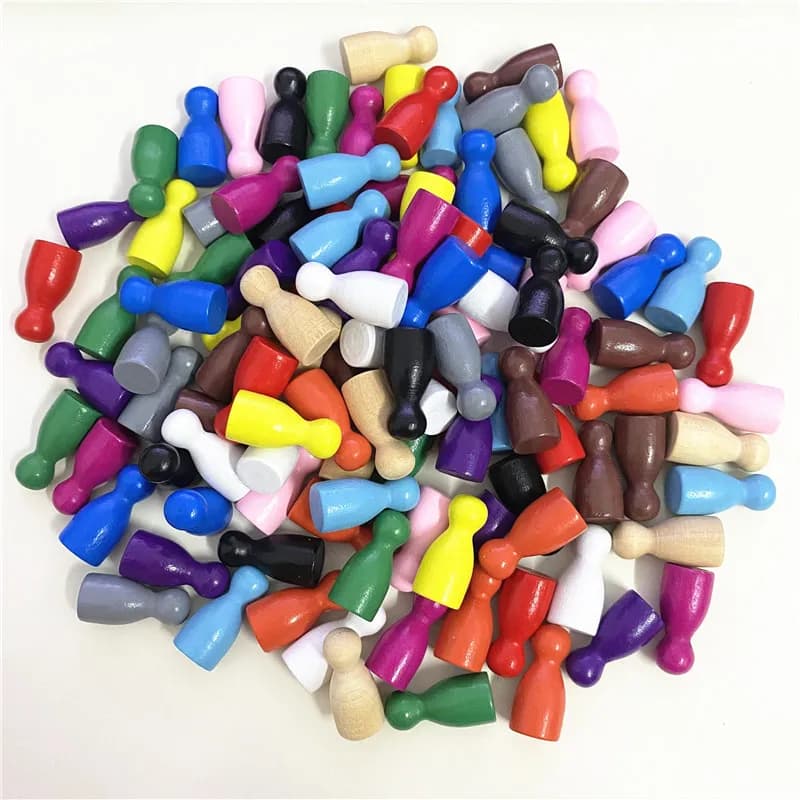 100 pezzi/set 25*12mm pezzi degli scacchi giochi da tavolo accessori marcatura colore pezzi di legno 14 colori