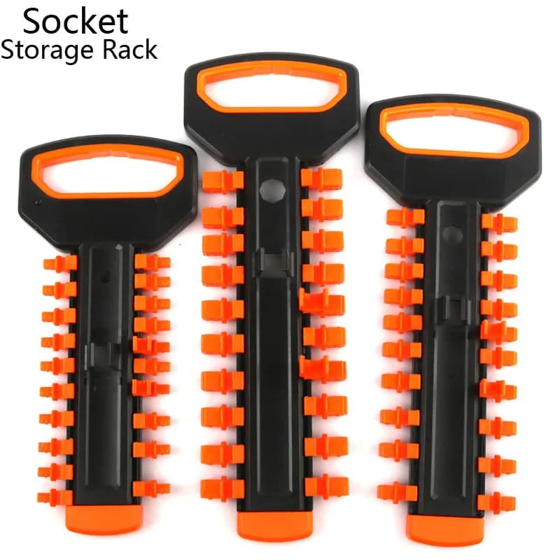 Rack di stoccaggio universale per chiavi a bussola a cricchetto 1/2 "3/8" 1/3 "Vassoio per prese con interfaccia quadrata Organizzatore per attrezzi Scaffale per custode