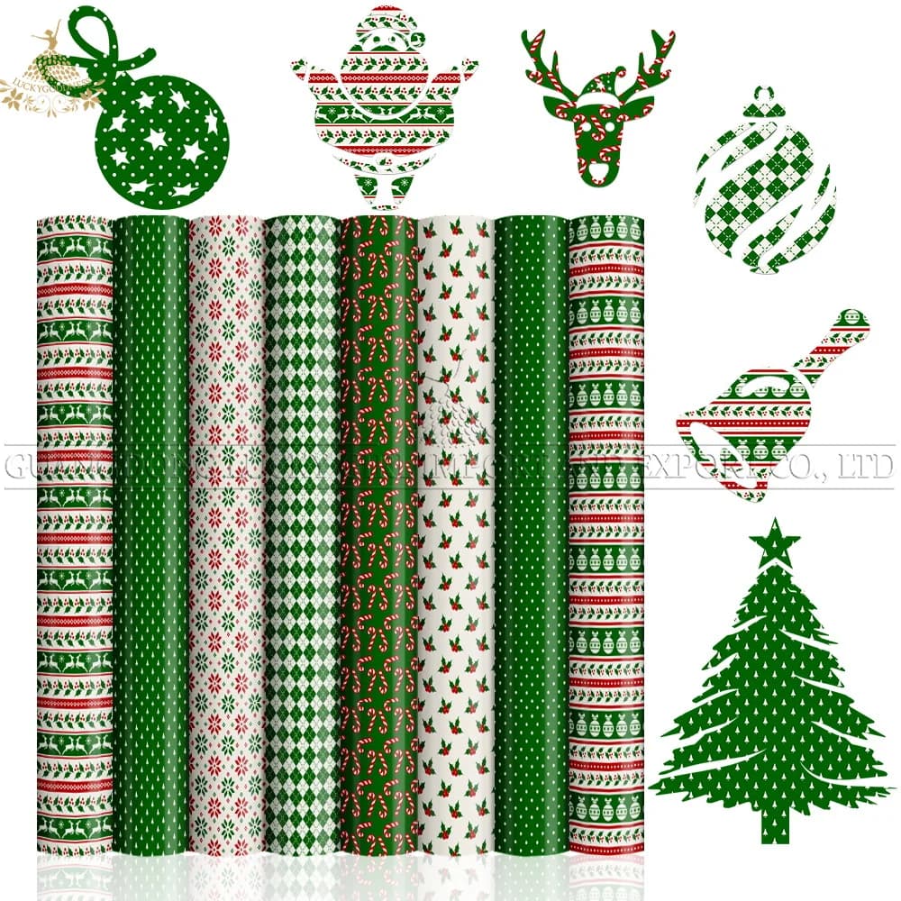 Lucky Goddness natale infusibile foglio trasferimento di inchiostro 8 pezzi 12x12 "carta da sublimazione infusibile per tazza sottobicchiere T-shirt verde fai da te