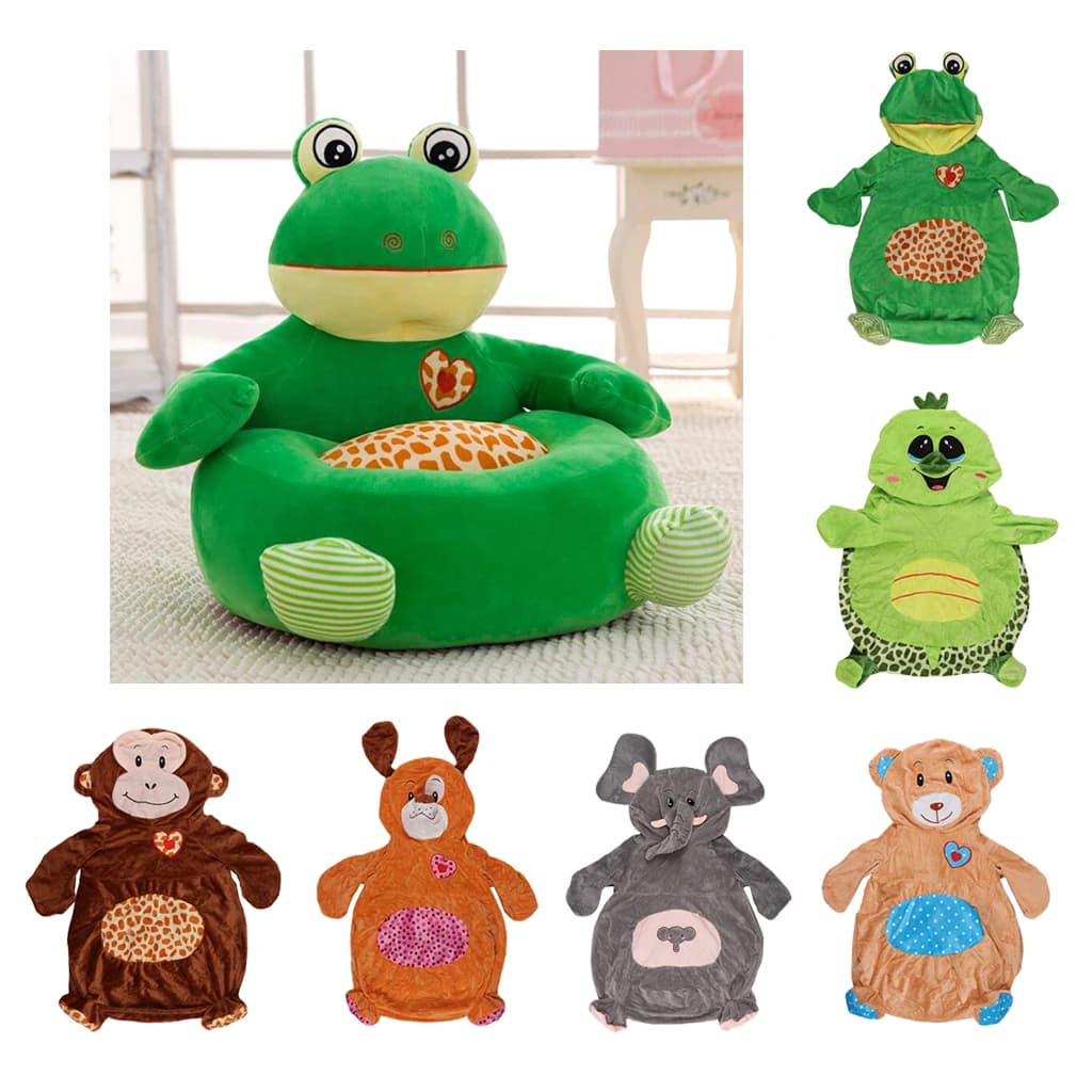 Animal shape of Plush Sack Chair Bean Sofa Cover for Children Sofa Furniture Sofa Armchair Seat Coverage Baby Bean Bag Bear Cover