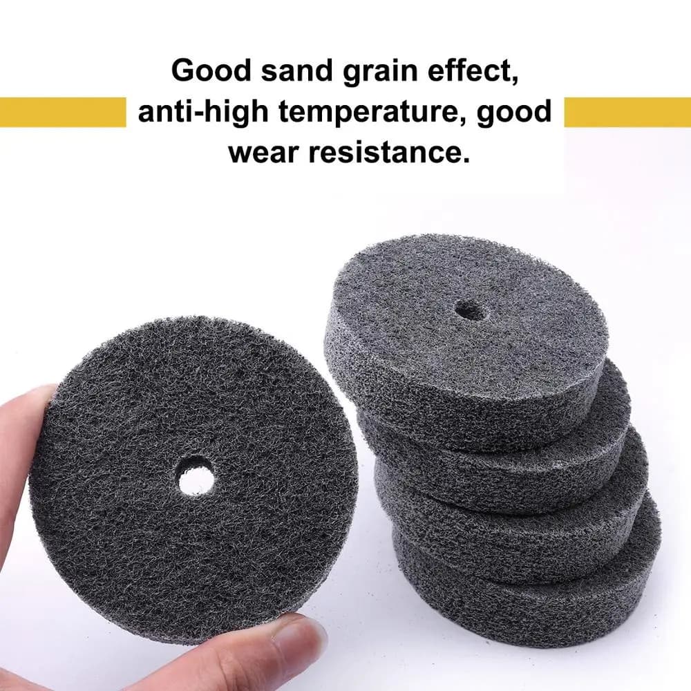 1Pcs 75 millimetri di Nylon Non tessuto Grigio In Fibra di Mola Per La Lucidatura Rettifica Metalli Ceramica Marmo Lucido Legno artigianato Strumento