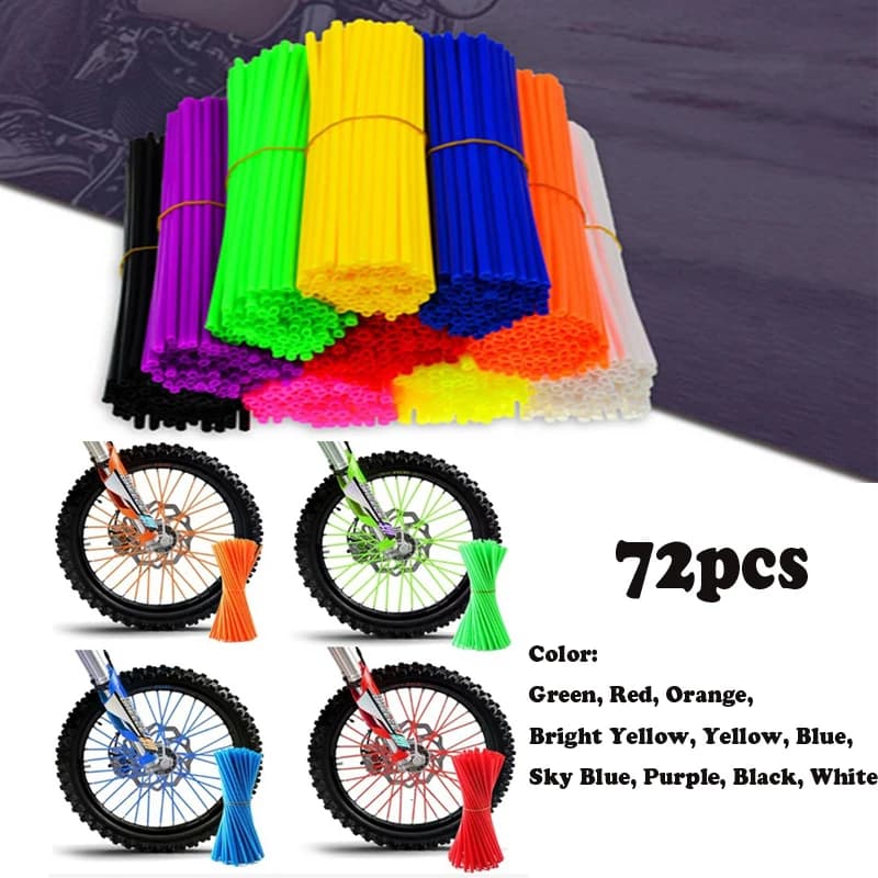 Nuova moto 72 pezzi kit avvolgimento per raggi per cerchioni copertura della pelle per motocross Dirt Pit Bike Enduro