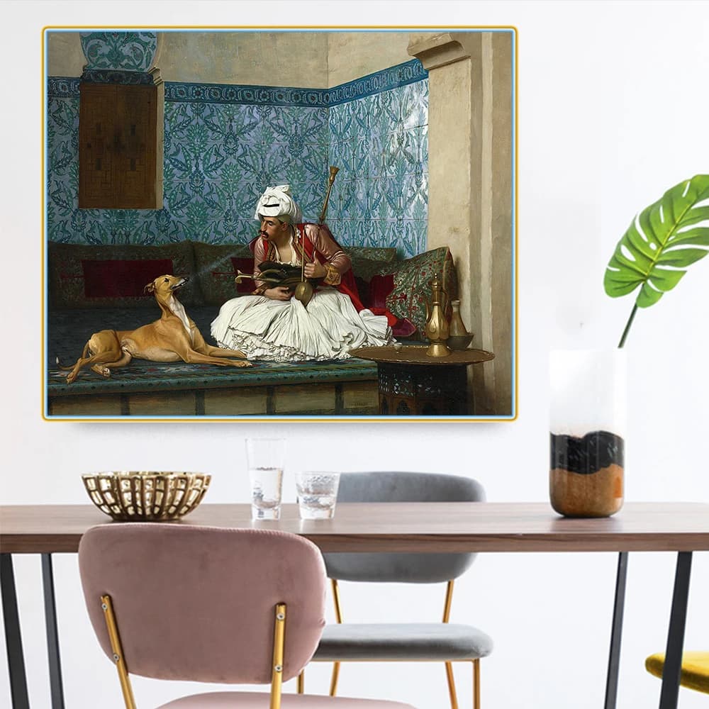 Jean-Leon Gerome《Arnaut And His Dog》Canvas Oil Painting World Famous Artwork Picture Modern Wall Art Decor Home Decoration