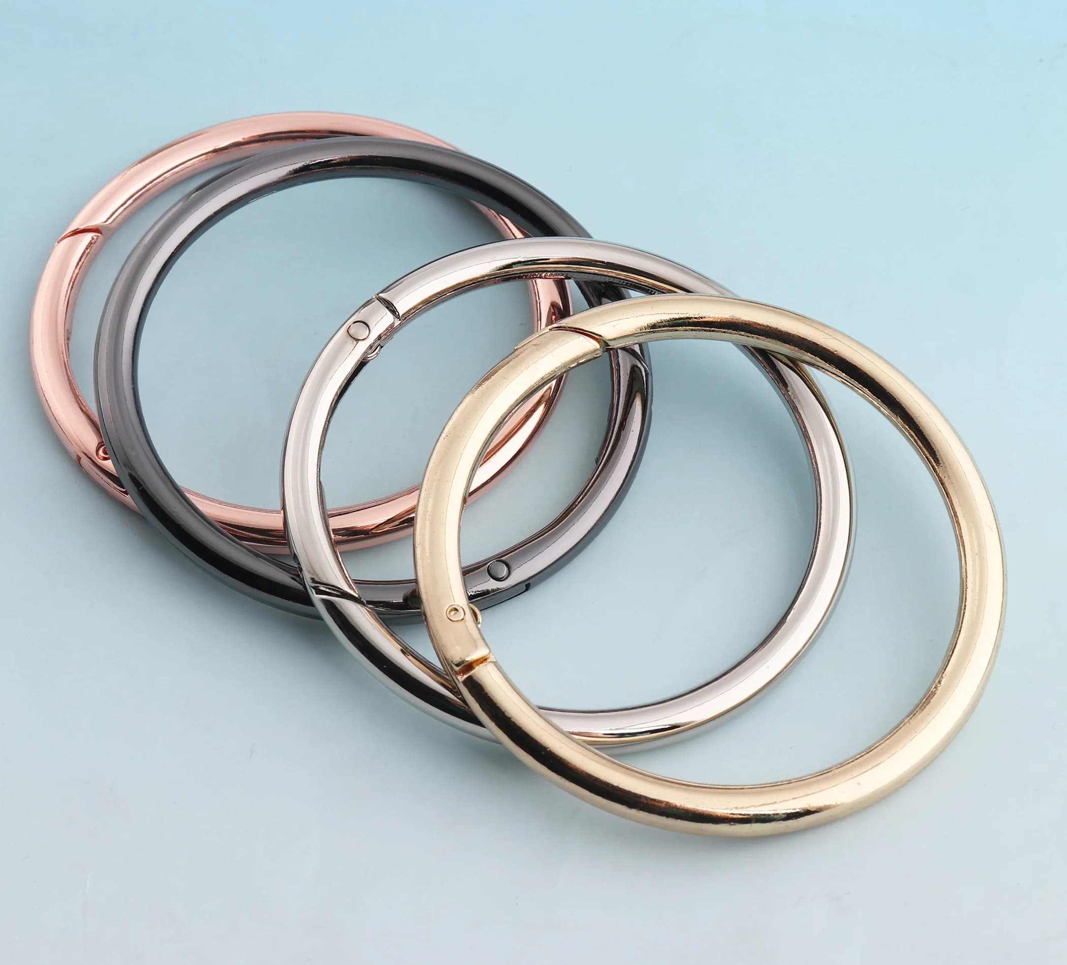 Chiusura a molla Rotonda Snap Gancio 62 millimetri di Grandi Dimensioni In Metallo A Scatto gancio Nastri E Fettucce Gancio Rosa d'oro di Spinta Cancello gancio hardware Borsa