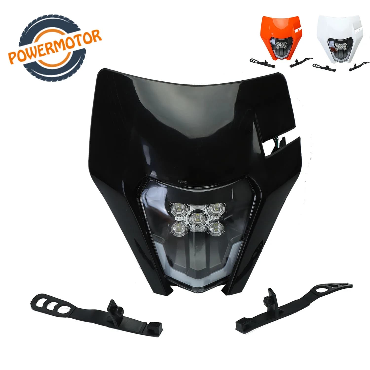 12V LED Moto Cupolino Faro E8 Emark per KTM SX-F SX EXC XC-W XC-F WR DRZ KLX KX YZ F Dirt Bike Maschera Carena