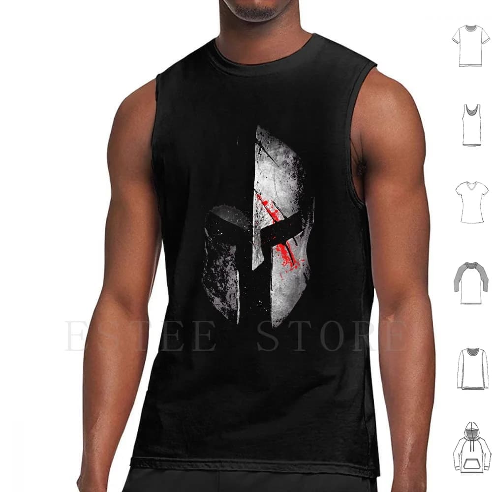 Canottiere Gilet senza maniche Film 300 Grafica d'arte scura Gocciolamento Grudge Tendenza Casco Cultura pop Cuore insanguinato
