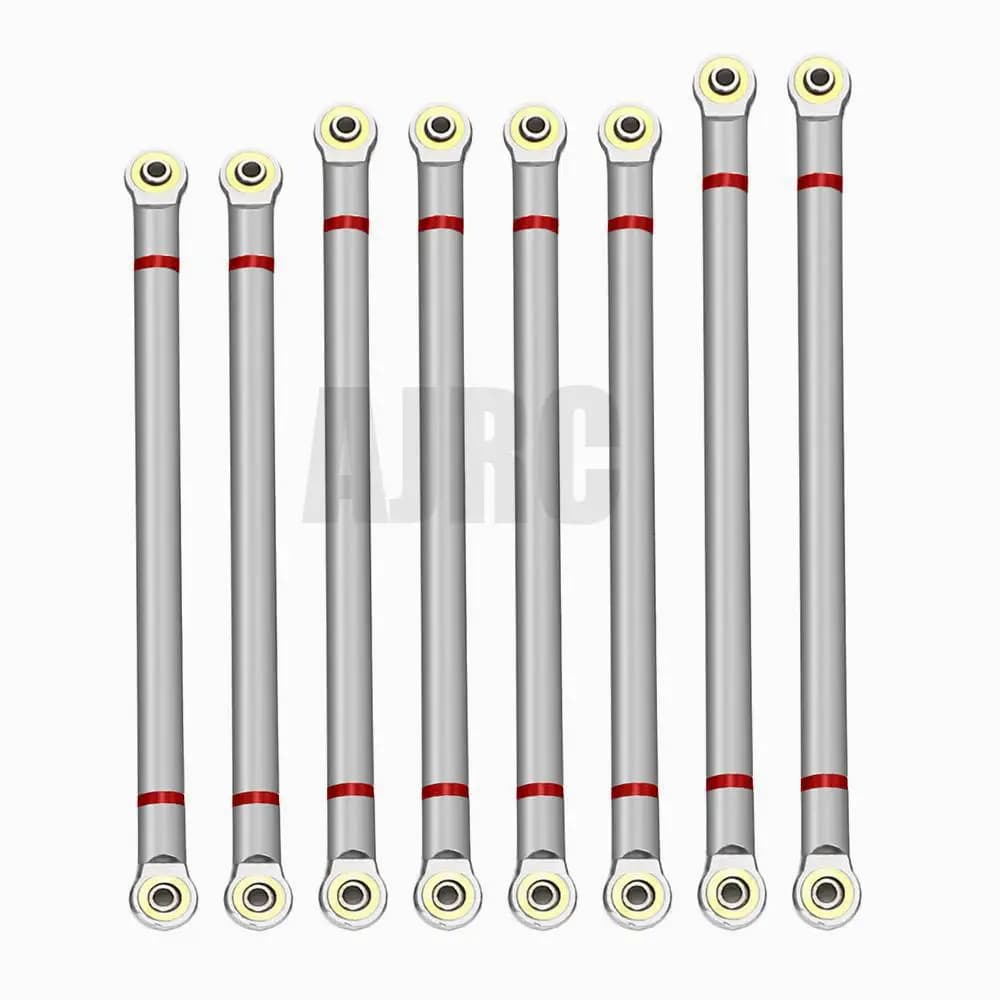 8PCS Telaio in lega di alluminio RC Asta di collegamento Set di collegamento Passo 313MM per 1/10 AXIAL SCX10 RC Crawler Car