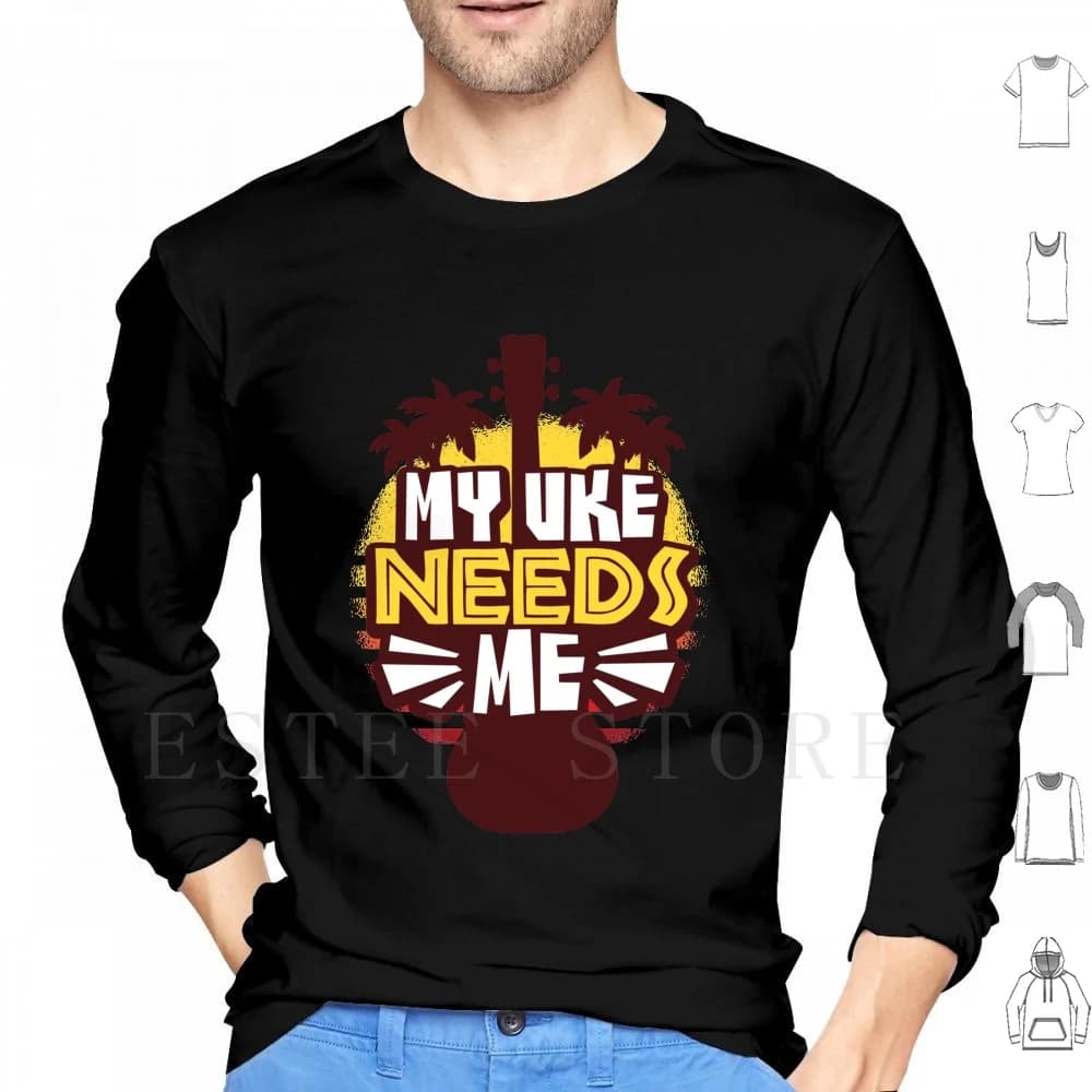 Felpe con cappuccio per ukulele a maniche lunghe Ukulele Uke Strumento musicale Strumento Hawaii
