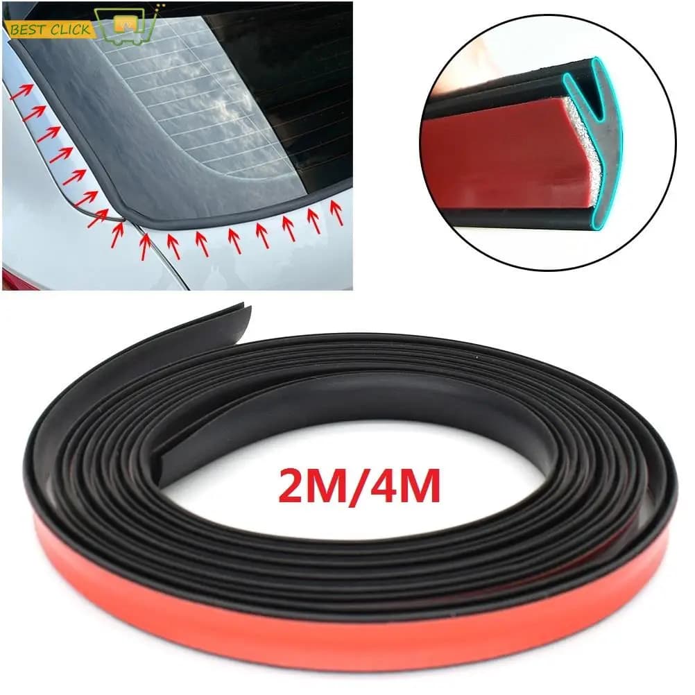 Guarnizione in gomma a forma di V per auto universale striscia meteorologica parabrezza vetro vuoto bordo modanatura decorare guarnizione 2M/4M