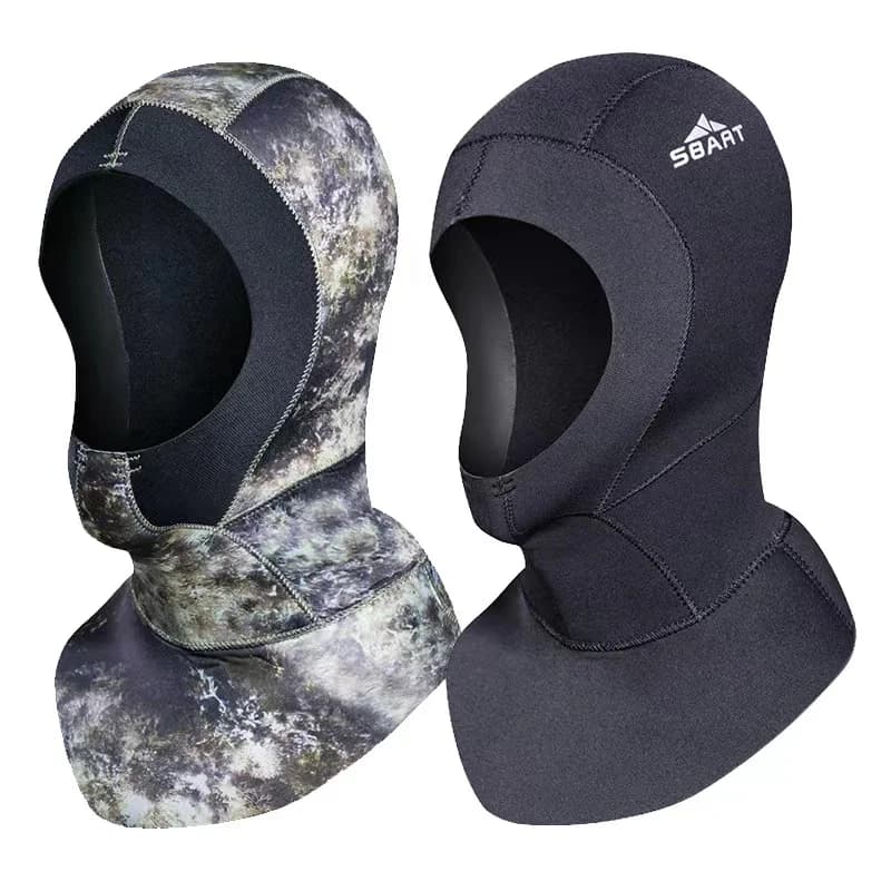 3 mm neoprene sub cap with long neck fixed cap, thermal swimming head for adult snorkeling for winter water sports equipment